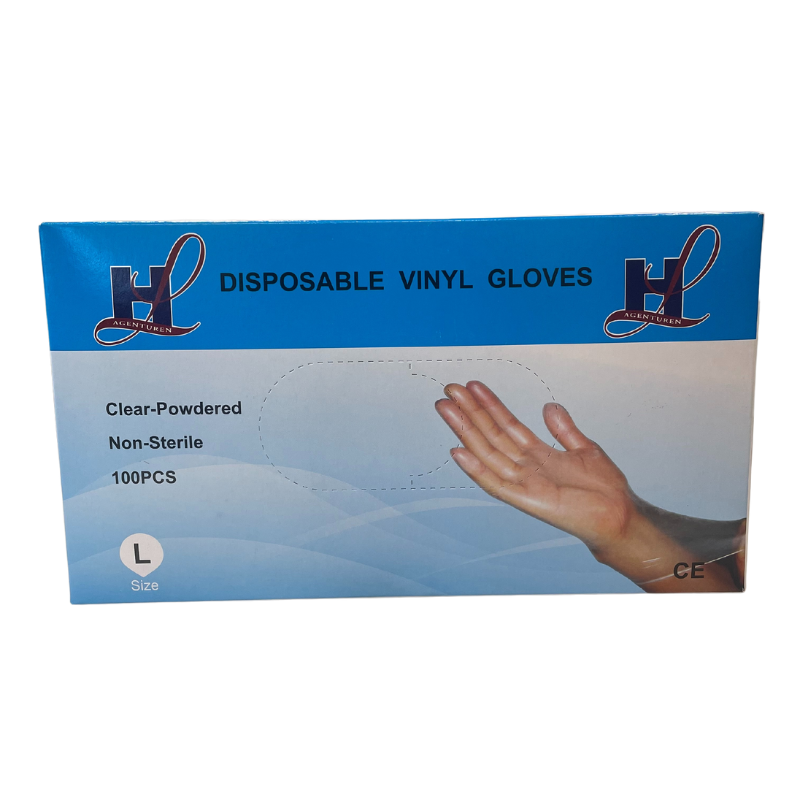 Handschoenen Vinyl Gepoederd L
