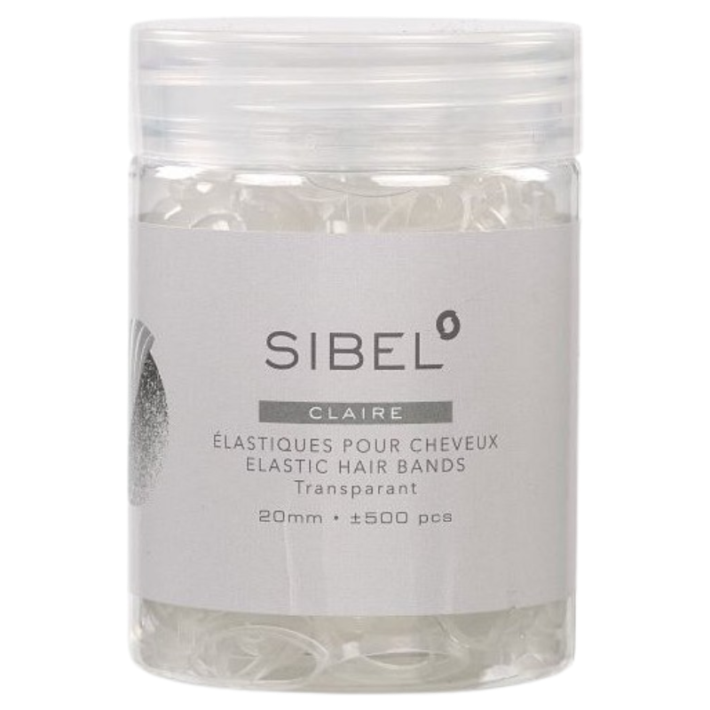 SIBEL Elastische Haarbandjes Zwart 20mm 500st