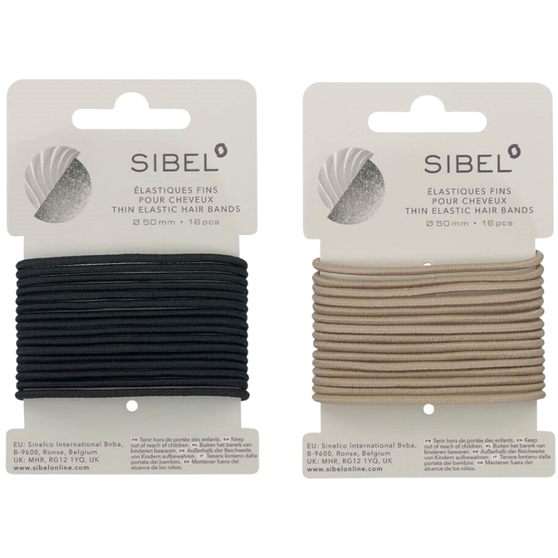 SIBEL Elastische Haarbandjes Bruin Dun 16st