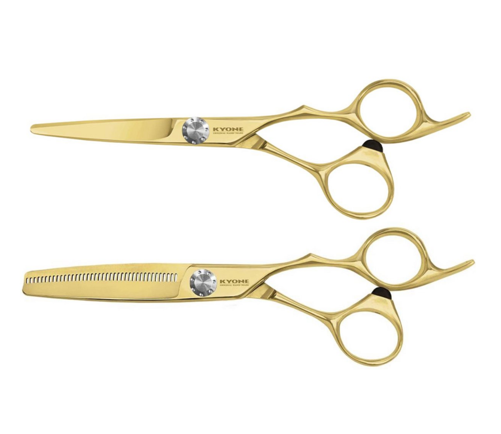 Kyone 710-5,5&quot; Gold Knipschaar + 710T-6,0&quot; Gold Coupeschaar