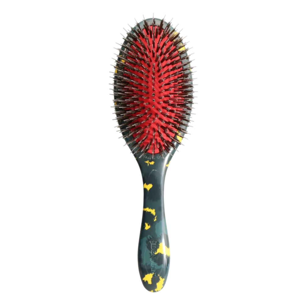 Denman D81M Medium Leopard Spots Platte Borstel Echt &amp; Nylon Haar