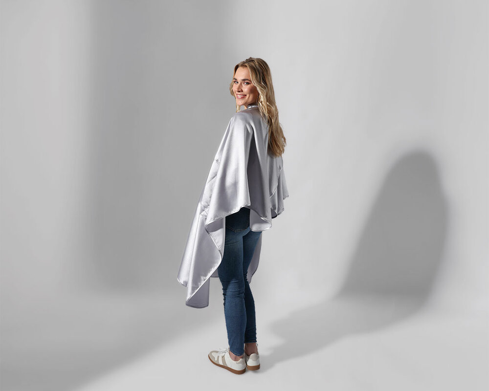 Trend Design Kapmantel Skinny - Spacey Silver - Drukknopen