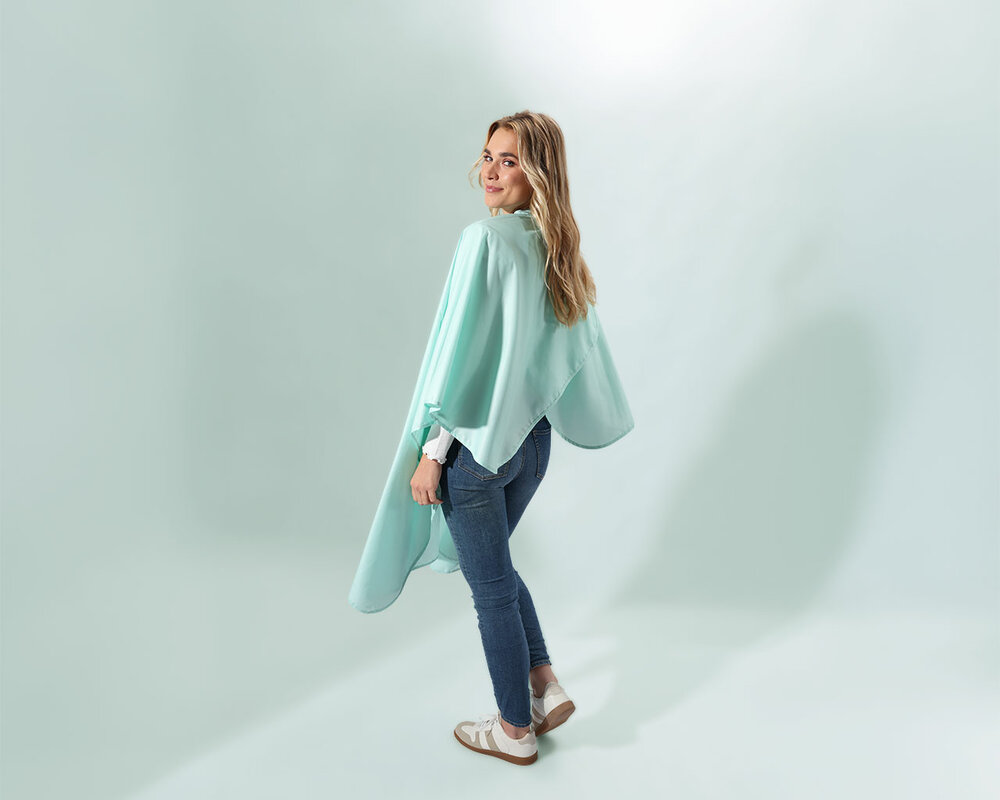 Trend Design Kapmantel Skinny - Mint Ice - Drukknopen