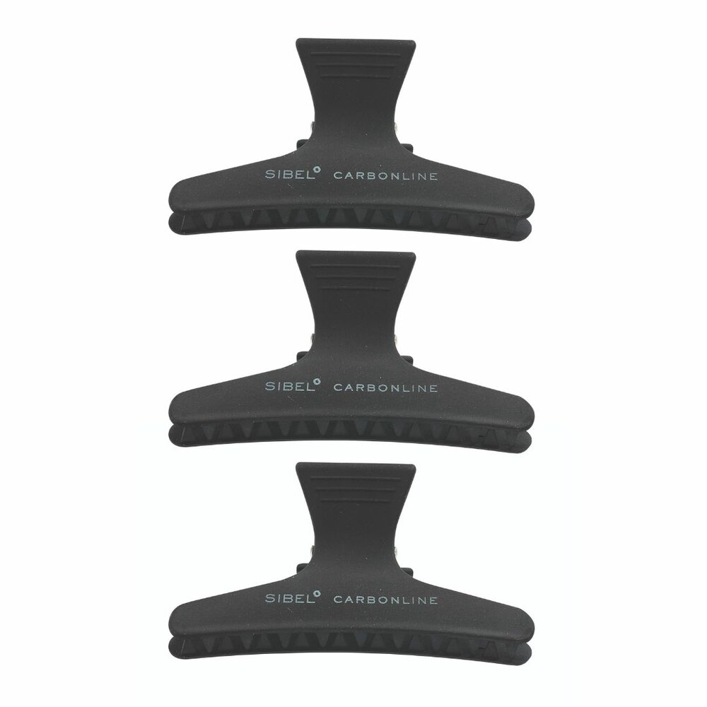Sibel Vlinderklemmen Carbon 8,5 cm 3 stuks