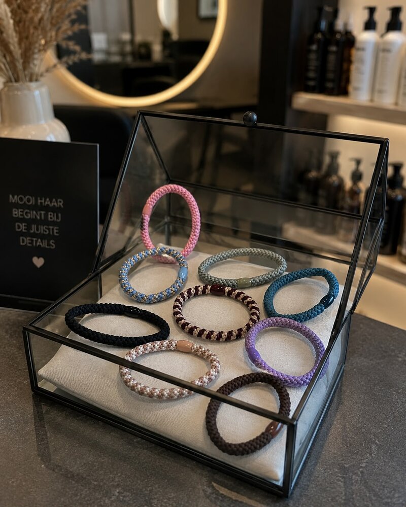 SIBEL Twisties Haarelastiek Multicolor - Roze 4 stuks