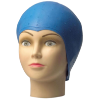 Blauwe blondeermuts blauw rubber