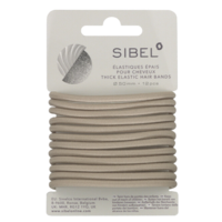 SIBEL Elastische Haarbandjes Bruin Dik 12st
