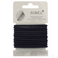 SIBEL Elastische Haarbandjes Bruin Dik 12st