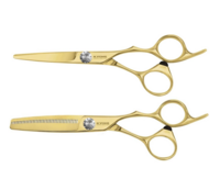 Kyone 710-5,5&quot; Gold Knipschaar + 710T-6,0&quot; Gold Coupeschaar