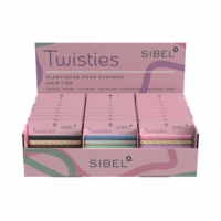SIBEL Twisties Haarelastiek Multicolor - Display 30x4 stuks