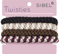 SIBEL Twisties Haarelastiek Multicolor - Bruin 4 stuks