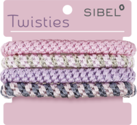 SIBEL Twisties Haarelastiek Multicolor - Roze 4 stuks