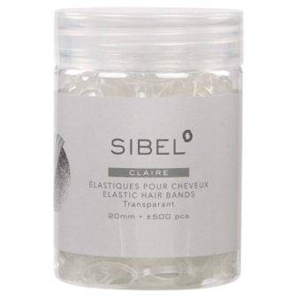 SIBEL Elastische Haarbandjes Zwart 20mm 500st