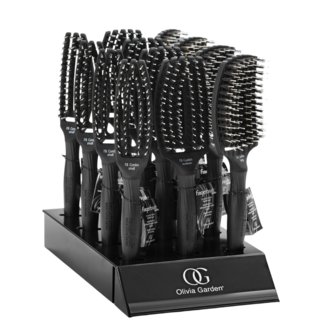 Olivia Garden Display Fingerbrush Combo Small - Medium - Large Zwart 12st
