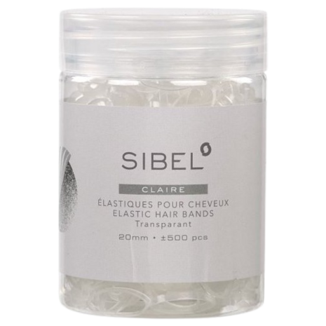 SIBEL Elastische Haarbandjes Zwart 20mm 500st