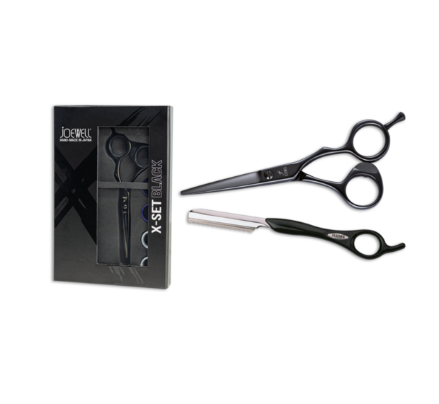 Joewell Actieprijs X-Set Black 5,75&quot; + Gratis Feather snijmes Zwart