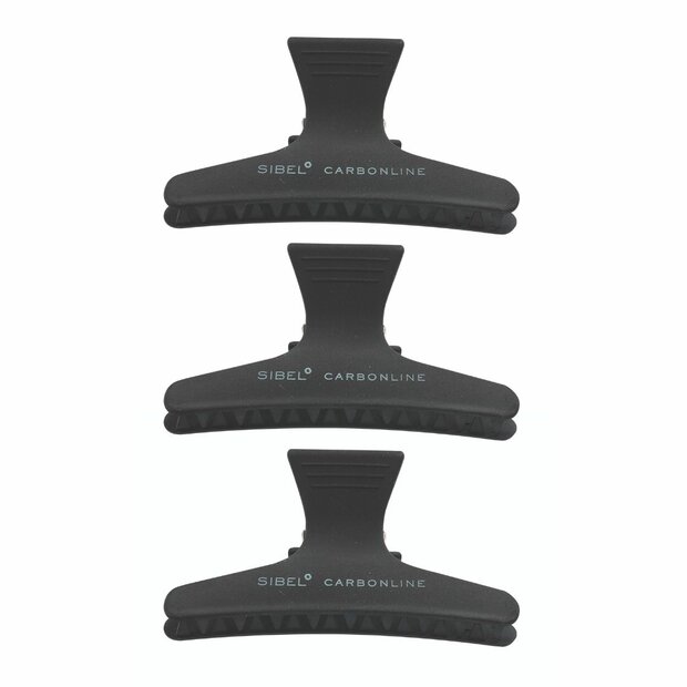 Sibel Vlinderklemmen Carbon 8,5 cm 3 stuks