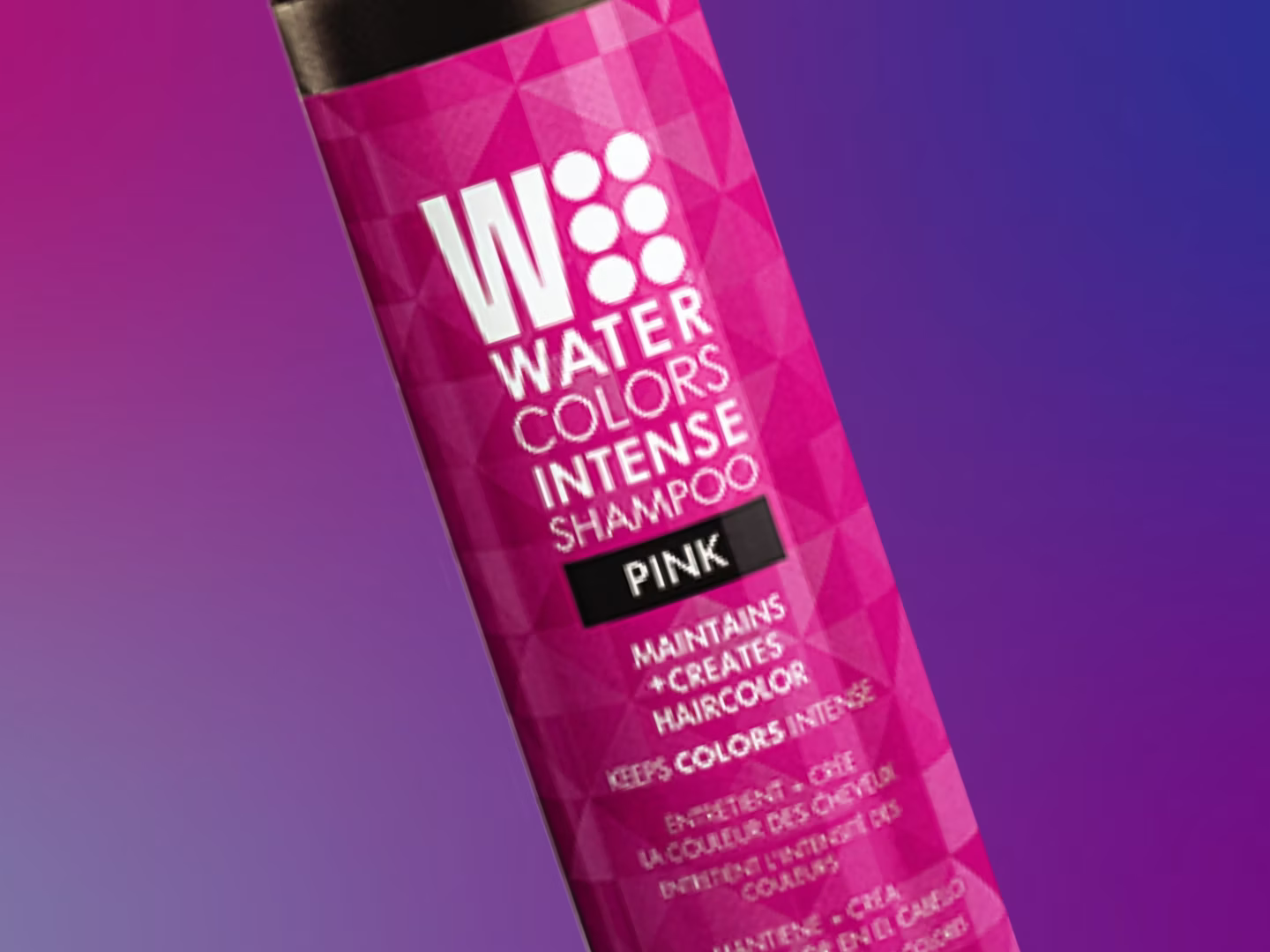 Watercolors Shampoo Pink paarse achtergrond